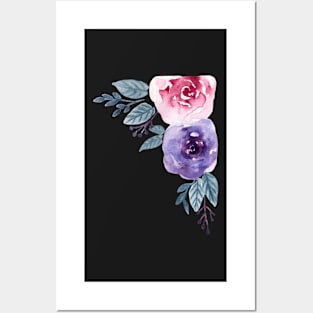 Rose corners watercolor Posters and Art